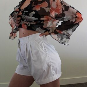 Vintage White High-Waist Women’s Shorts